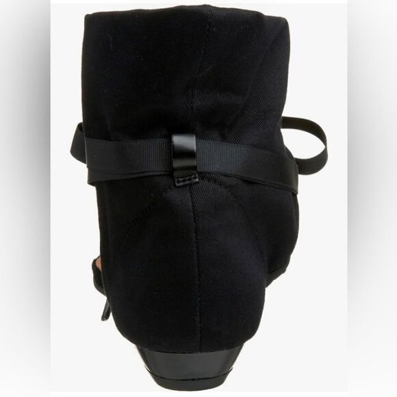 New Chinese Laundry Black Twill Sudoku Sandal Open Toe strap semi-wedge NIB 7 - Picture 5 of 6